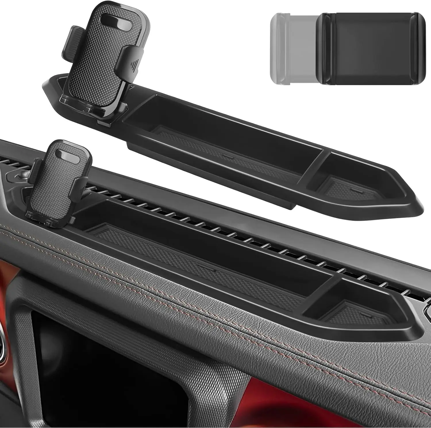 for Jeep Wrangler JL JLU 2018-2023 & Gladiator JT 2020-2023 Multi-Mount Phone Holder Dash Tray System Kit with Extension Arm