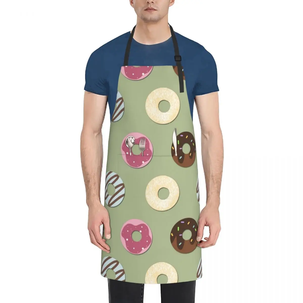 

Donuts Apron kindergarten teacher Kitchen Handle For Women Home Cleaning Apron