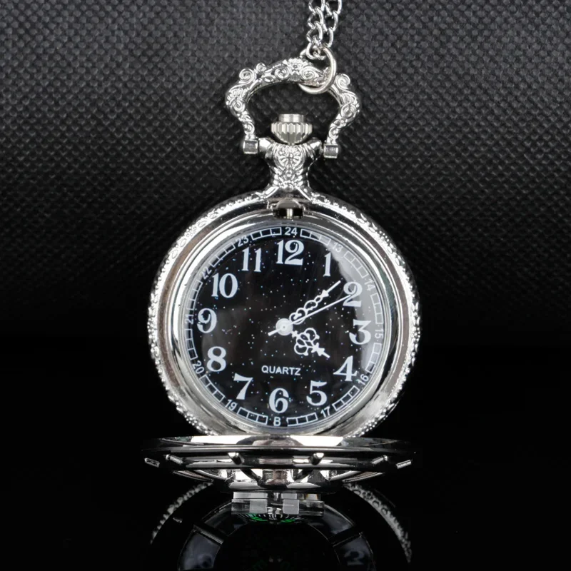 Rudder Model Design Carved Quartz Pocket Watch Steampunk Cool Style Pocket Watch Necklace Pendant Men’s Gift