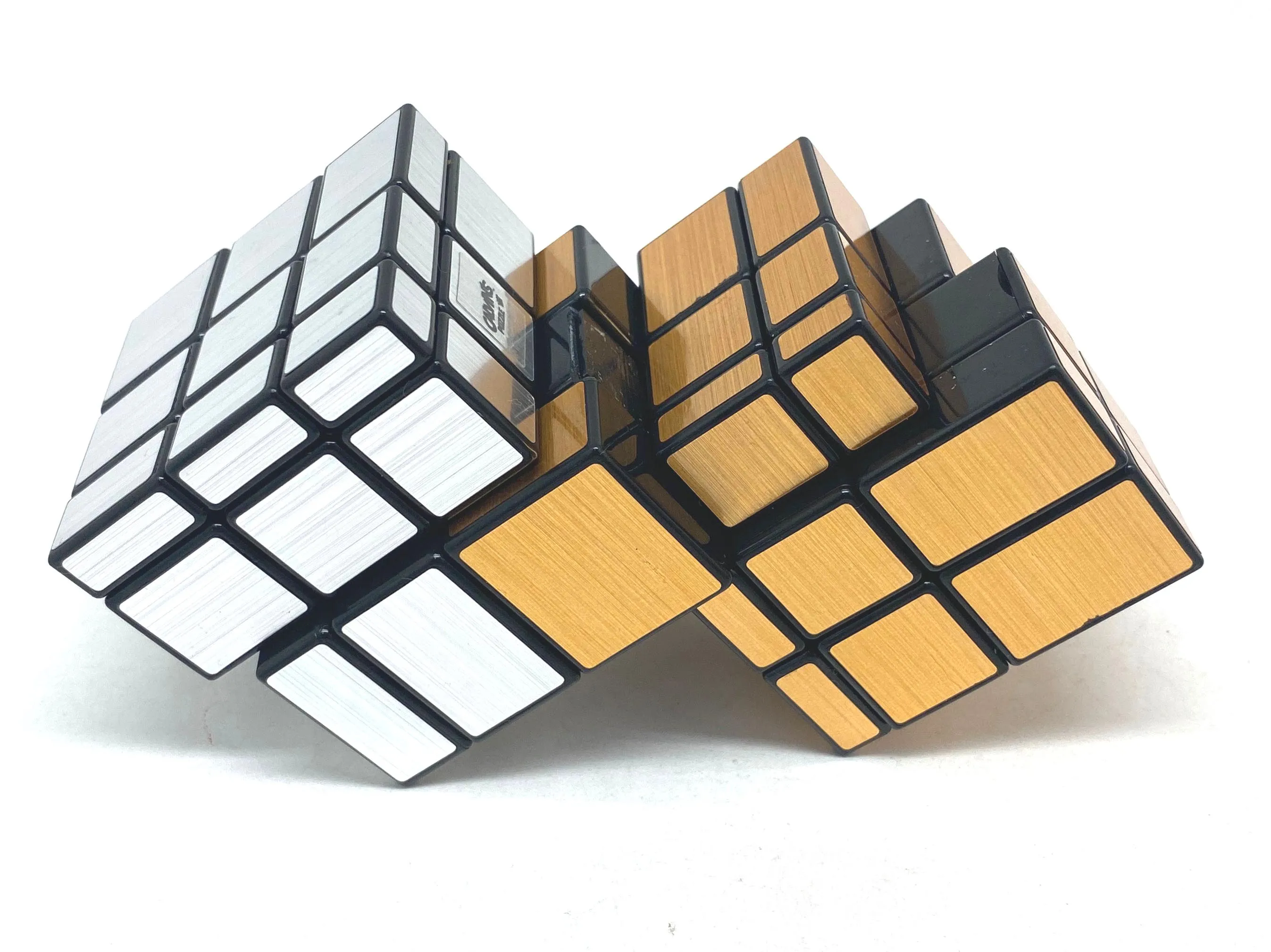 Calvin Specchio Doppio Cubo Adesivo Cubo Magico Forma Strana Cubo di Velocità Puzzle Professionale Giocattolo Regalo per Bambini Cubo Magico Puzzle