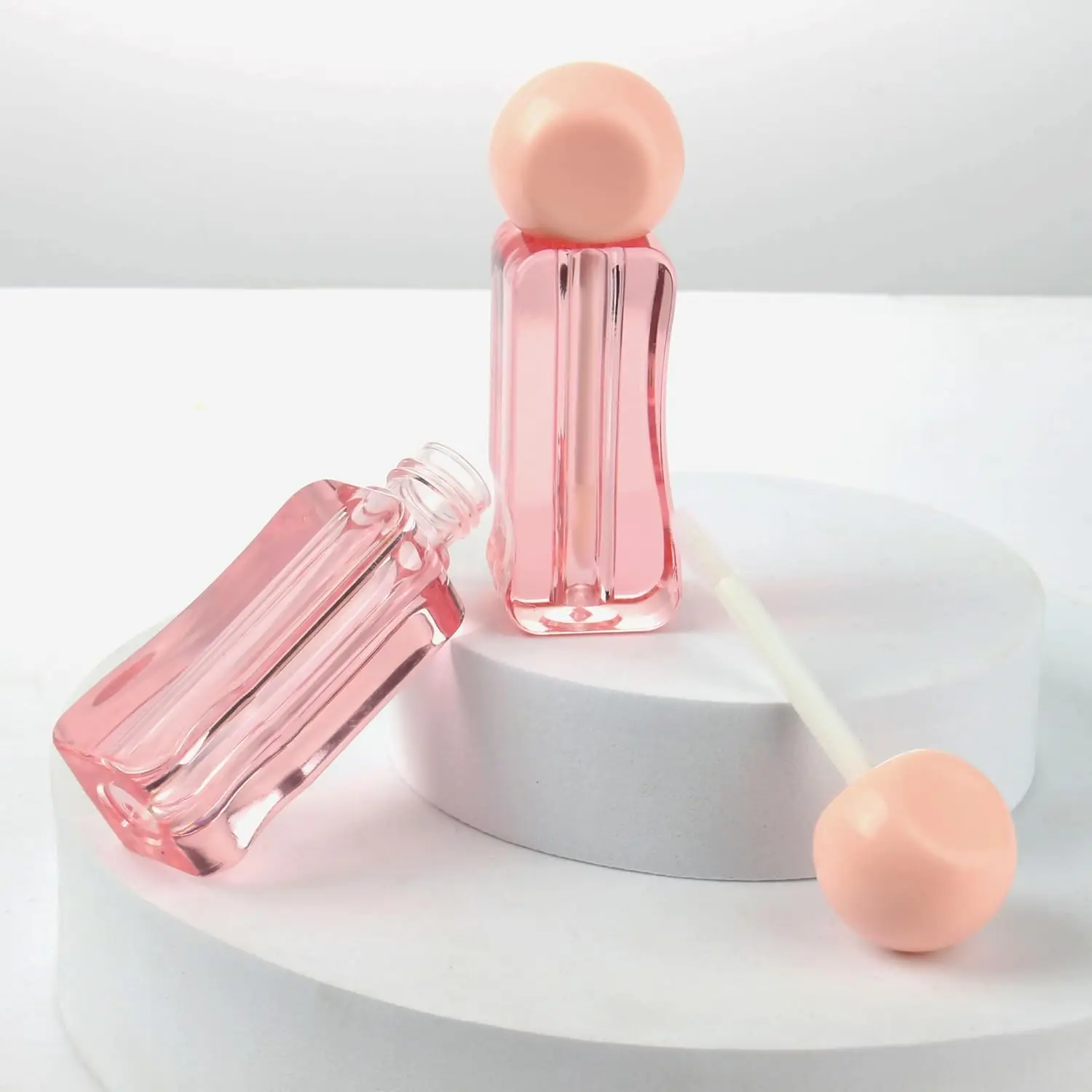 10 Stück 3ml Niedliche Unregelmäßig Geformte Leere Nachfüllbare Lipgloss-Tuben mit Applikator Rosa Lipgloss-Behälter für Lippenöl-Verpackung – Detail 5