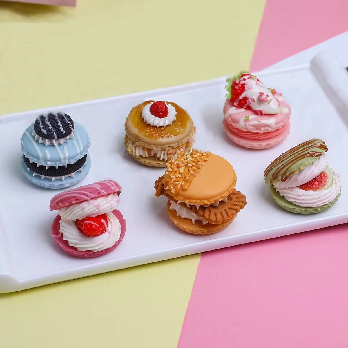 1 Uds. Nuevo modelo de comida de galleta de almendra Artificial adornos de simulación adornos de mesa de postre accesorios de tiro cocina comida falsa