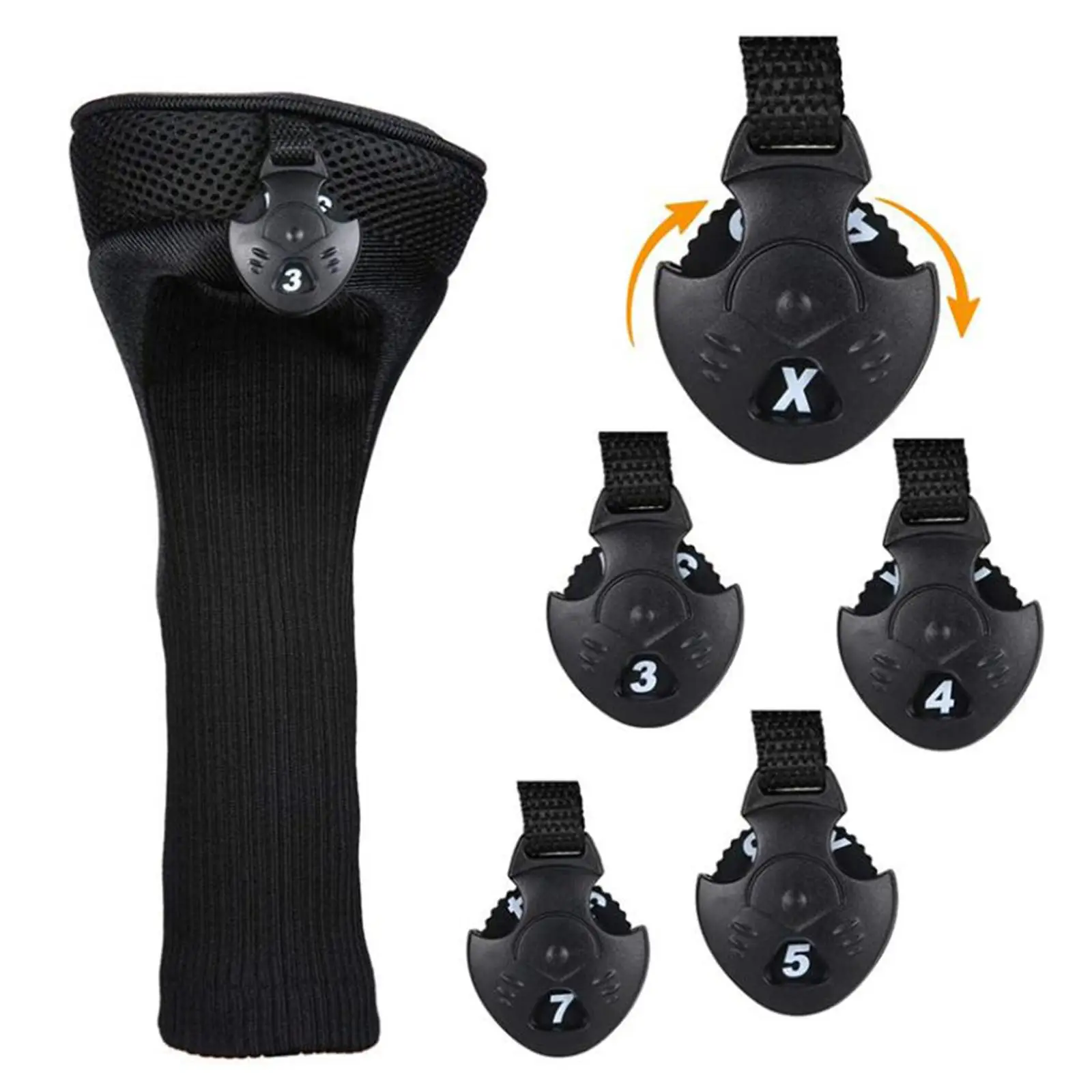 Golf Cover Rotating Headcover Number Tag Lightweight ABS for Fairway Hybrid Utility Clubs Accessories