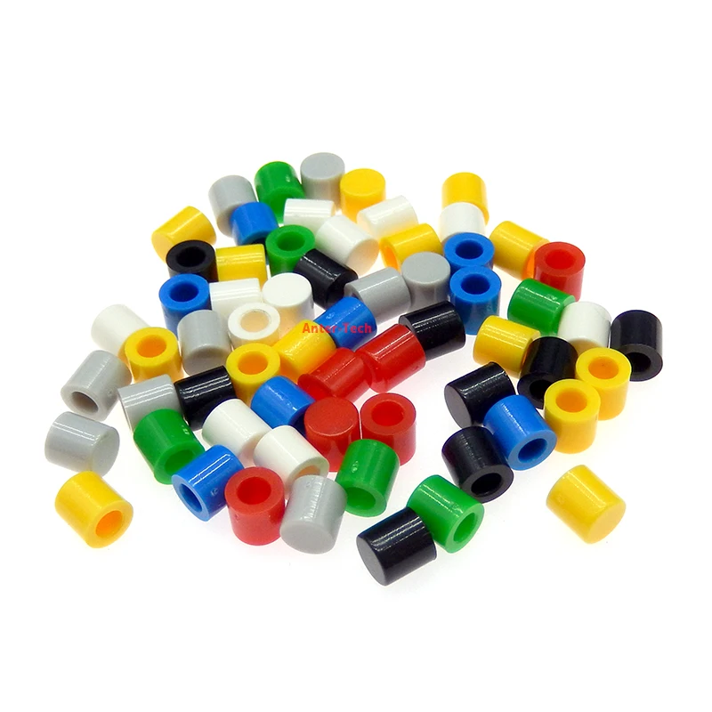 50Pcs A56 Plastic Cap 6x6mm Tactile Push Button Switch Hat Cover Kit for 6*6mm Switch Red Black Blue Green White Grey Yellow