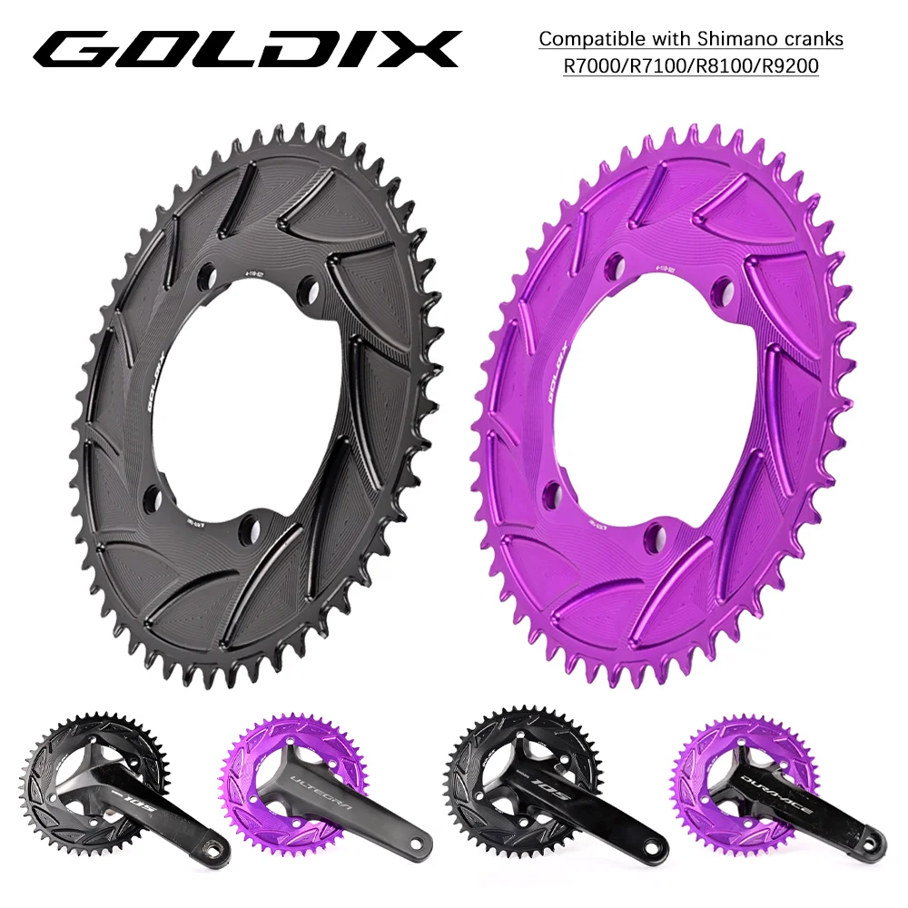 

GOLDIX Road Bike Gravel Bike Single Chainring 110BCD Suitable for Shimano R7000 R8000 R8100 R9200 Suitable for Crank Power Meter