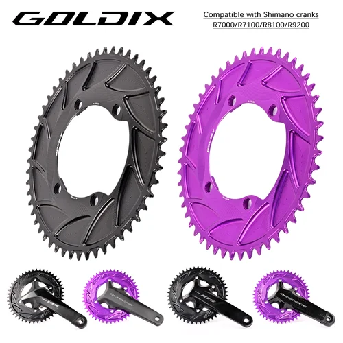 Imagen 2 del producto GOLDIX bicicleta de carretera bicicleta de grava plato único 110BCD adecuado para Shimano R7000 R8000 R8100 R9200 adecuado para medidor de potencia de manivela