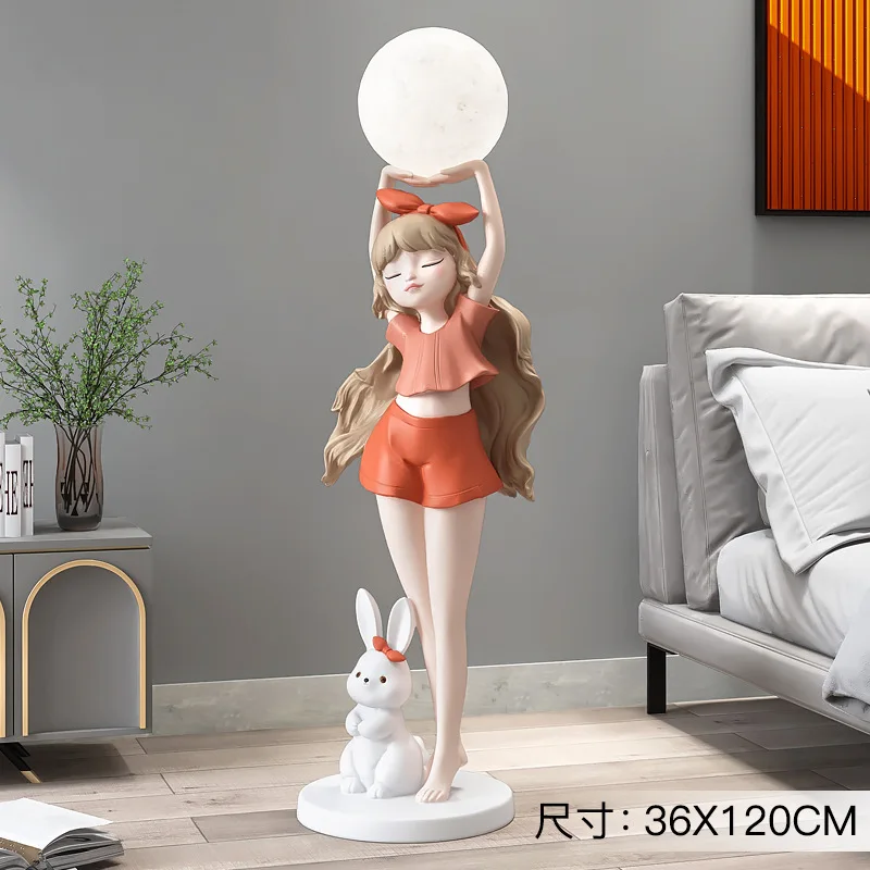 Girl large living room floor ornaments TV cabinet sofa home decoration lamp housewarming gift floor lamp