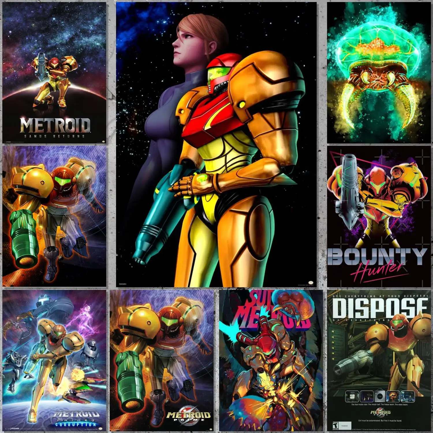 Metroid Prime Video Game Poster Canvas Art Poster and Wall Art Picture Print Modern Family bedroom Decor Posters