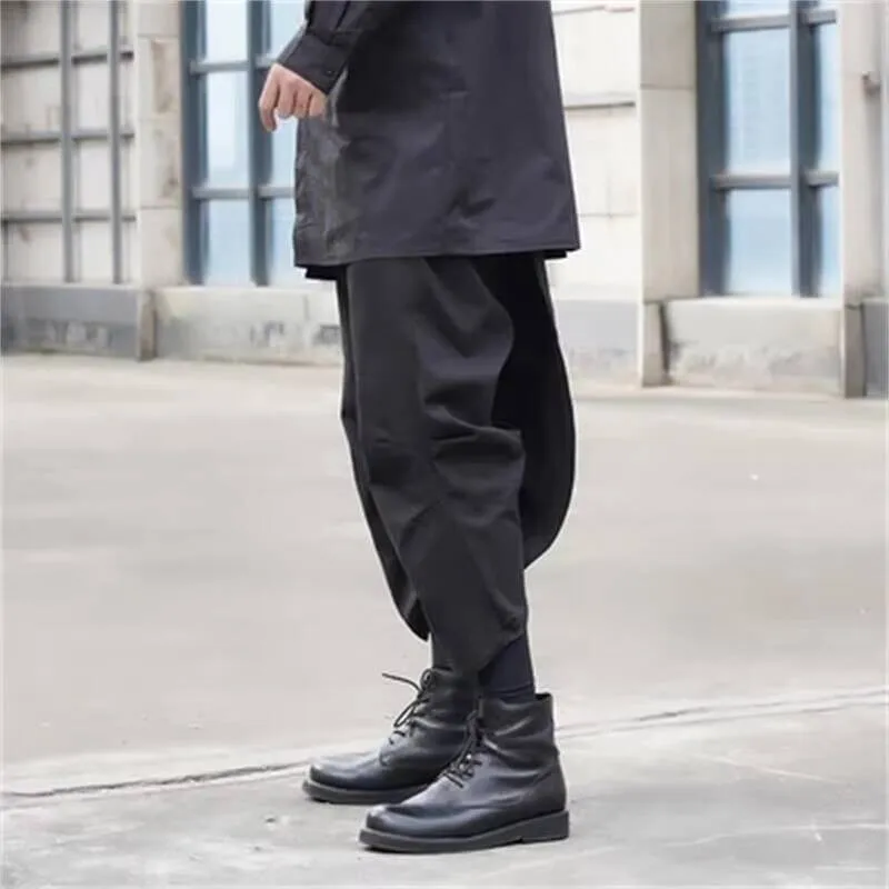 

Spring Irregular Men's Autumn Pants Wide-Leg And New Personality Cold Casual Super Loose Large Size Nine Minutes Pants