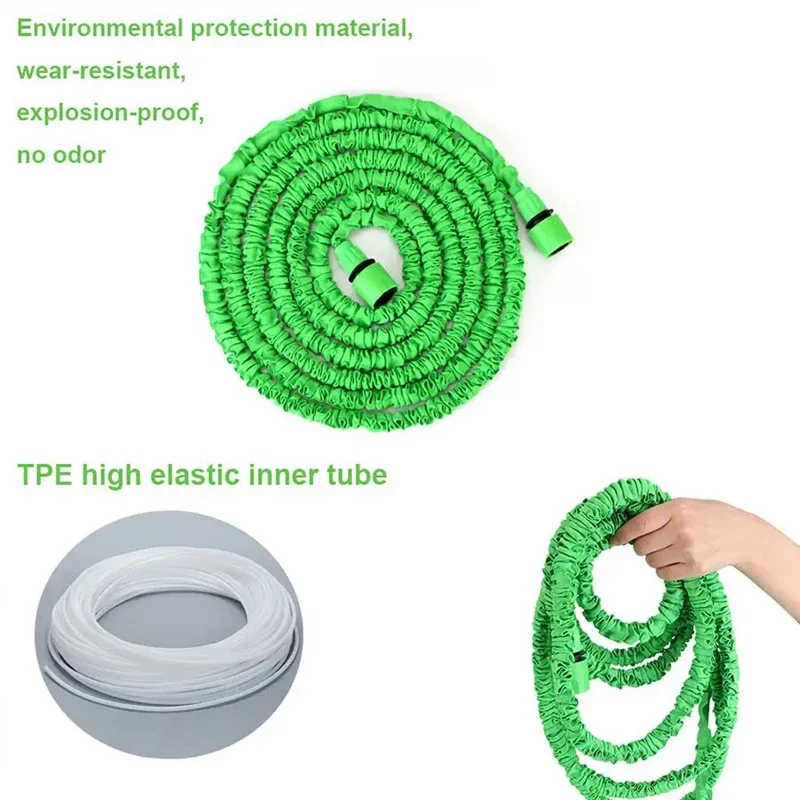 Garden Hose Expandable Magic Water Pipes Home Garden Watering Hoses High-Pressure Car Wash 7 Water Spraying Functions Water Gun