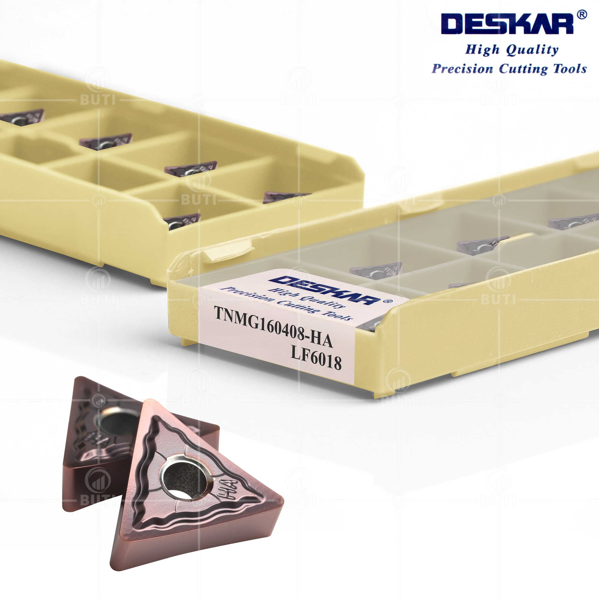 Imagem -02 - Deskar-cnc Lathe Turning Cutter Carbide Insert para 100 Original Tnmg160404 Tnmg160408 hs mq Jms ha ma ms Lf6018 Aço Inoxidável