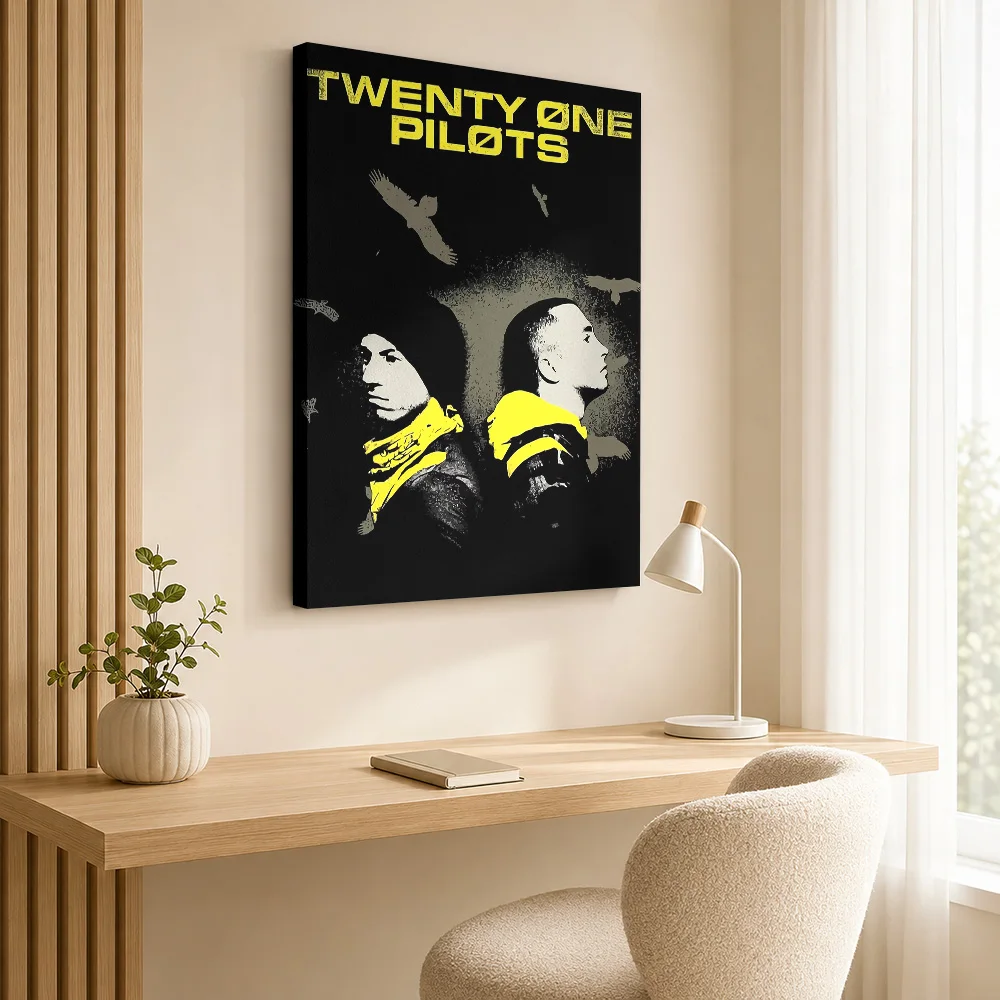 Twenty One Pilots Band  Art Canvas Painting Poster Custom Photo Retro Music Wall Art for Bar Decor Ready to Hang Gift for Fans