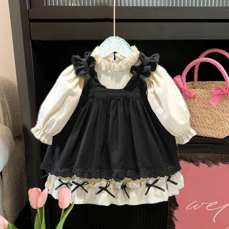 

Girls' Doll Collar Dress Spring and Autumn New Children's Fashionable Long Sleeve Mori Style Princess Dress Baby Girl Fashion