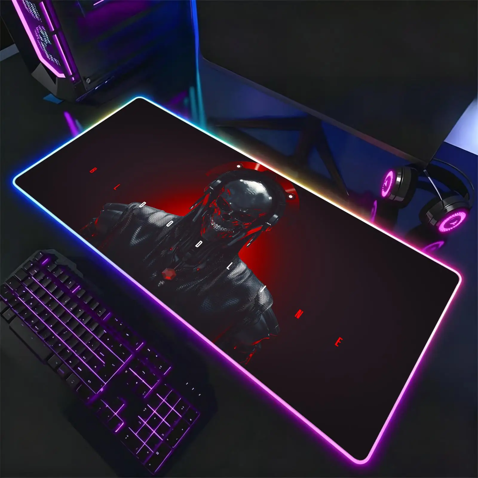 Bloodlines 2  Mouse Pad RGB Color Changing Gaming Mouse Pad, Stitched Edges, XXL Non-Slip Large Keyboard Desk Mat