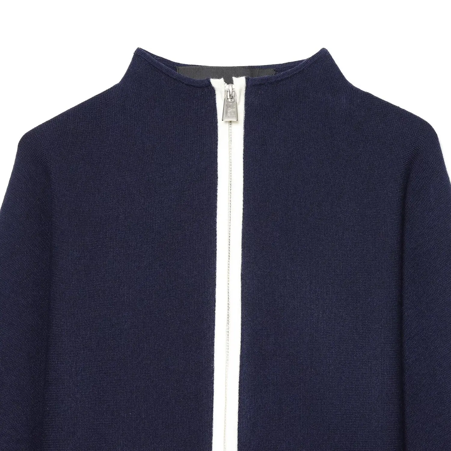 KASLEAD New Women's Knitted Zipper Jacket Versatile Design Windproof Long Sleeve Polyester Fiber Casual Fashion Autumn Coat