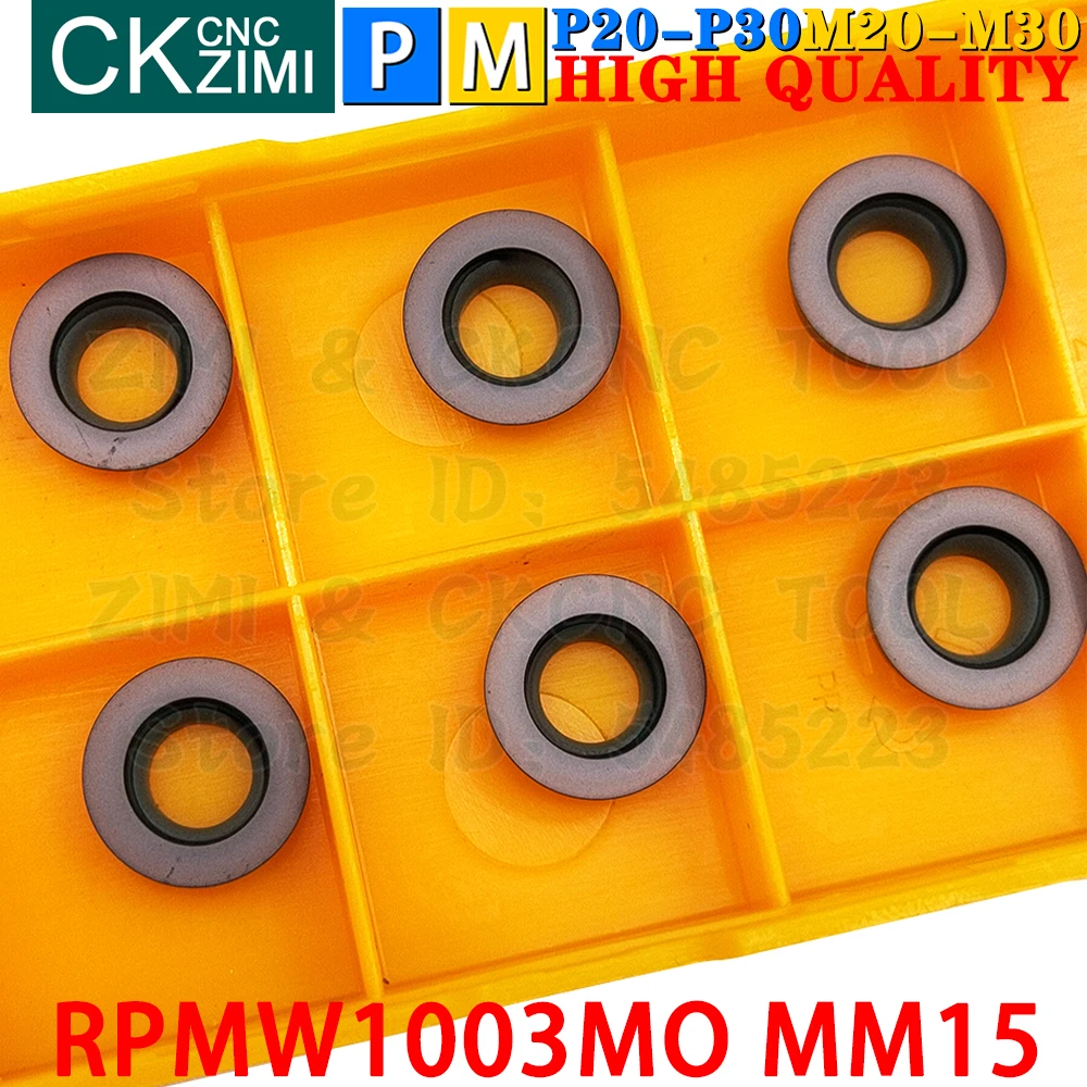 RPMW1003MO MM15 RPMW 1003 MO MM15 R5 RCMT RPMW1003 إدراج كربيد إدراج طحن الجولة طحن الوجه أدوات فهرسة أداة مخرطة معدنية باستخدام الحاسب الآلي