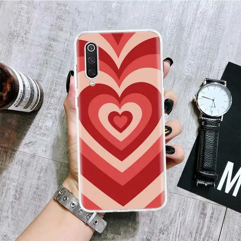 Fashion Purple Heart Swirl Circle Phone Case For Xiaomi Redmi Note 10 9 8 11 12 Pro 11T 11S 11E 10S 9S 9T 8T 8A 7 6 5 Plus Art