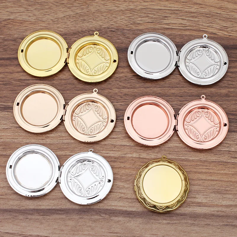 

BoYuTe (5 Pieces/Lot) 40-45-50mm Big Photo Lockets Can Open Brass Material Locket Pendant Diy Jewelry Accessories