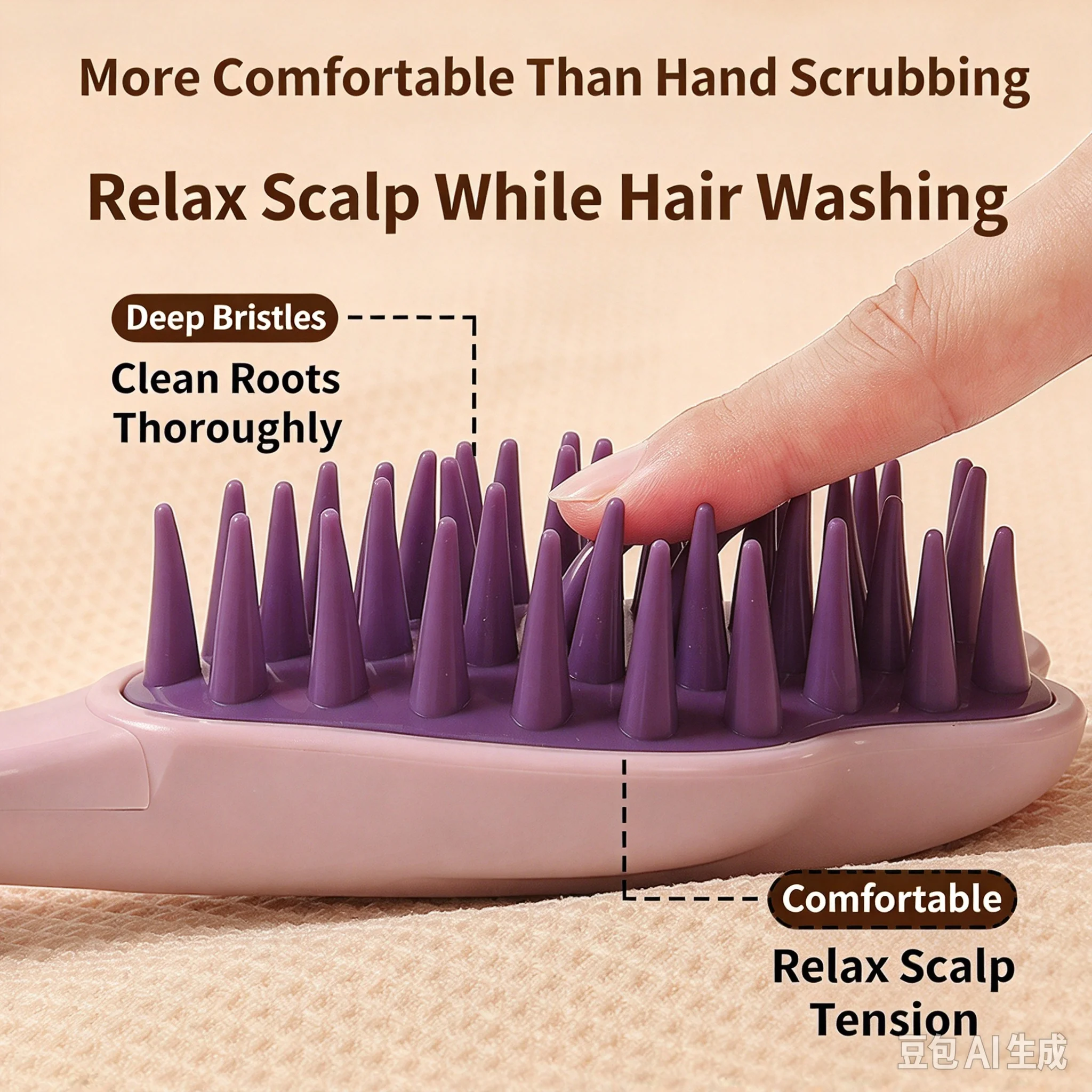 New Arrival Cat Paw Silicone Shampoo Brush Long Handle Hair Washing Comb Thick Wide Bristles Scalp Massage Brush Shower Head Cle