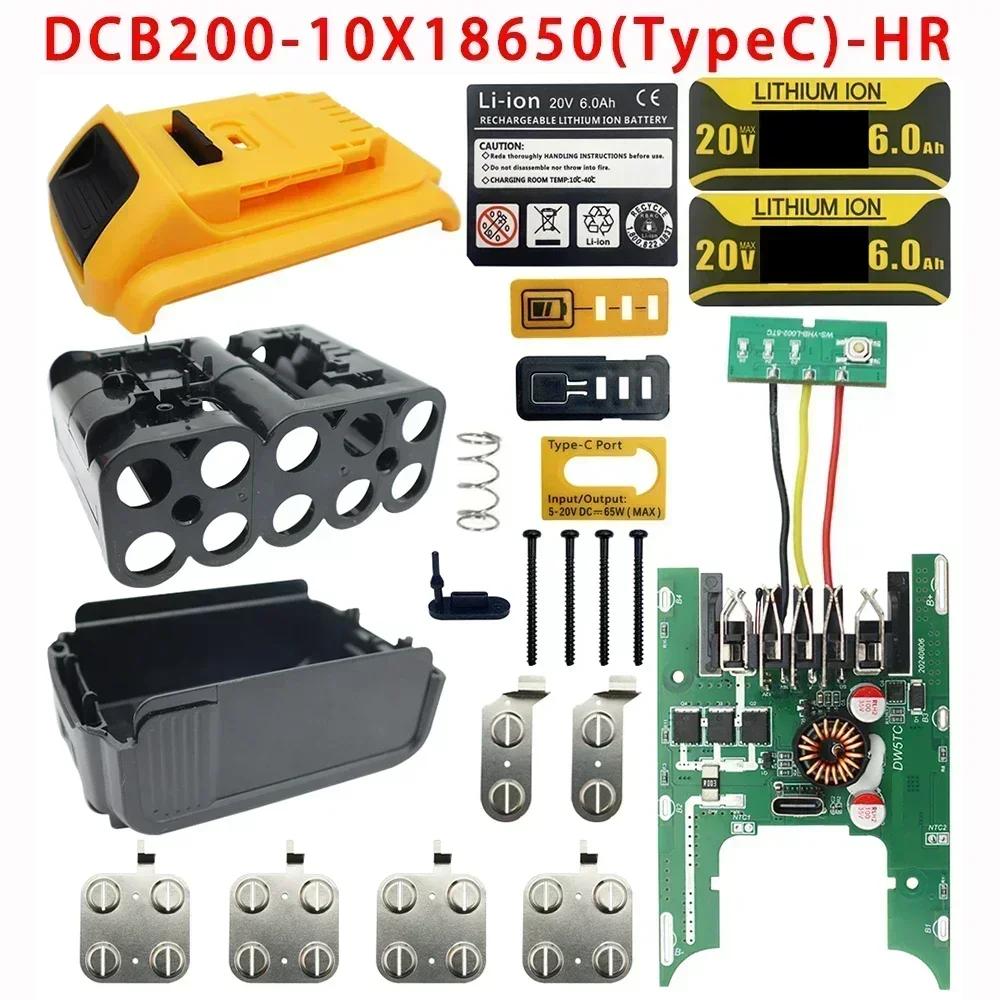 

DCB200 Li-ion Battery Case Protection Circuit Board PCB For DeWalt 20V Lithium Battery Type C Charger Power Bank DCB112 DCB118
