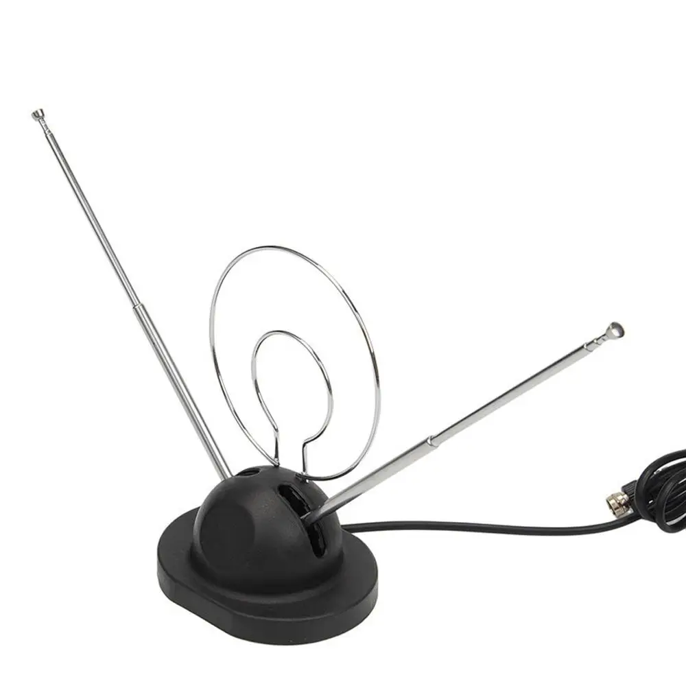 Receiver HDTV Receive Two Loop Antennas 45-860 MHZ VHF UHF Signal TV Aerial TV Antenna Indoor Antenna Rabbit Ear Antenna