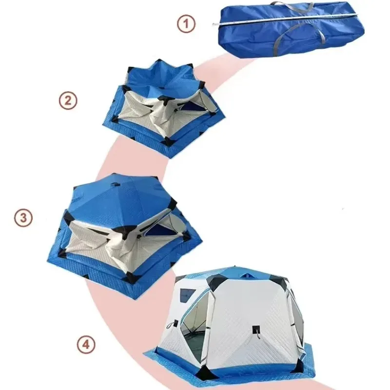 2026   Automatic Opening Ice Fishing Shelter Winter Camping Tent With Insulated Layer