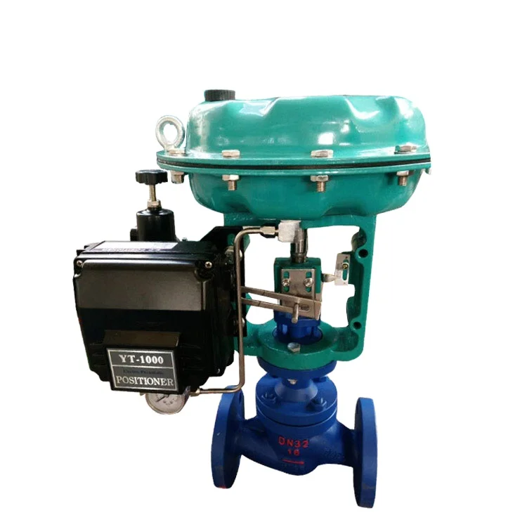 

Diaphragm regulator pneumatic control valve with positioner