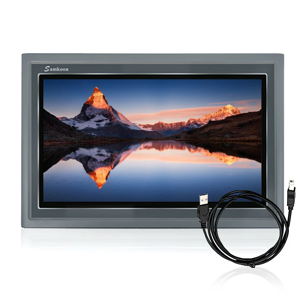 Original SK-102CS Samkoon HMI Touch Screen of 10 Inch & 1024x600 Resolution with Cable and One Year Warranty