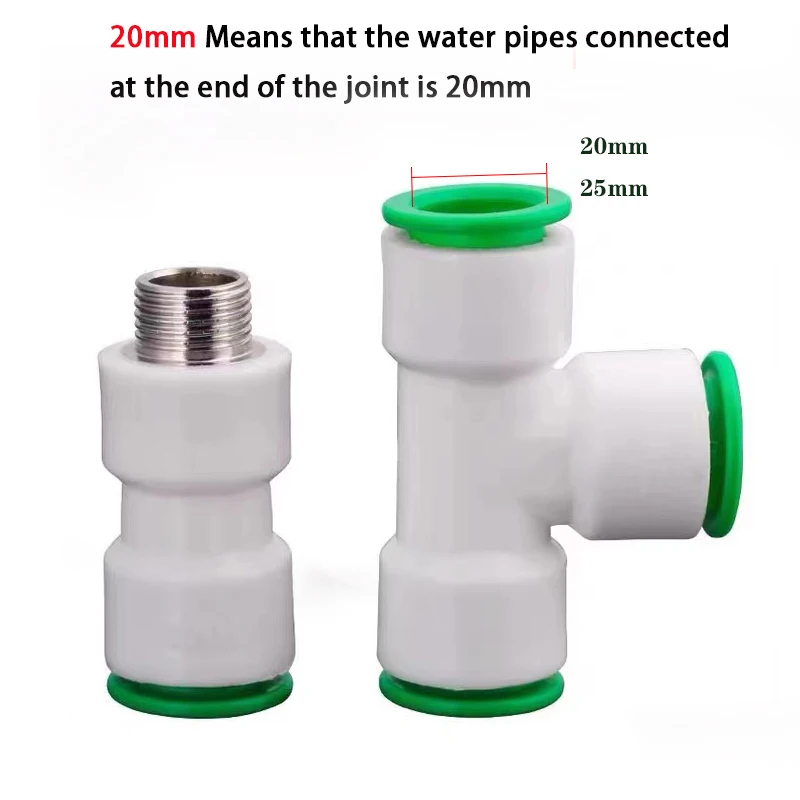 PPR fittings pipe fittings joint 20mm 25mm variable diameter direct elbow three-way flexible joint Hot Melt Free Connector