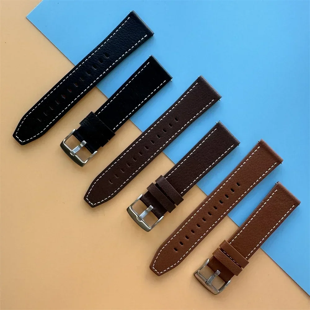22mm 20mm Leather Strap for Xiaomi Watch Watch S3 Genuine Band Mi Watch 2 Pro Color 2/S1 Active/S2 42 46mm Business Wristbands