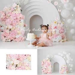 Climbing White Arch Flowers Backgrounds Kids Adult Photography Props Child Baby Decors Spring Garden Photo Studio Backdrops