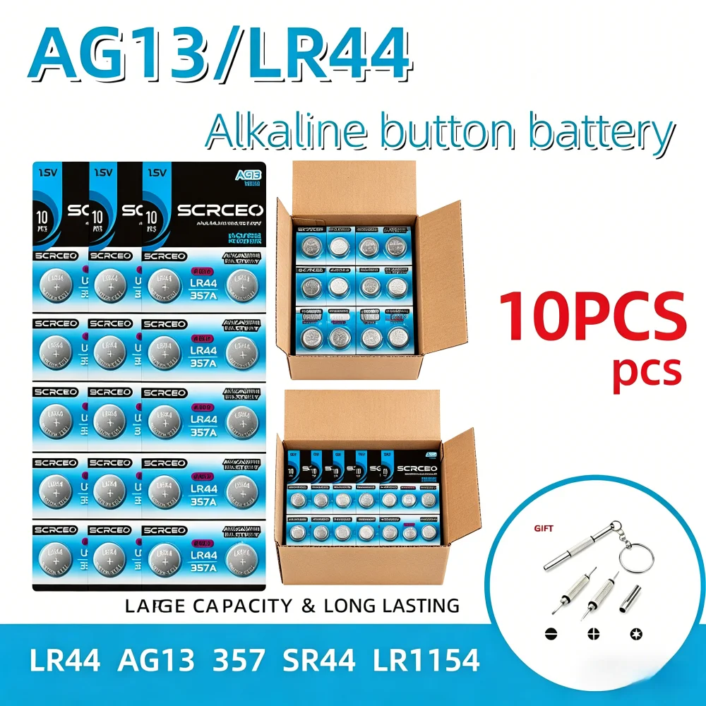 1.5V 2-50PCS AG13 LR44 L1154F SR44 A76 AG 13 High Capacity Alkaline Button Coin Cells Battery Premiumfor Calculator Toy Remote