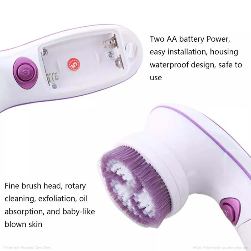Electric Battery Face Cleansing Brush Tools Spot Blackhead Cleaner Deep Facial Clean Instrument Skin Massage Firmin