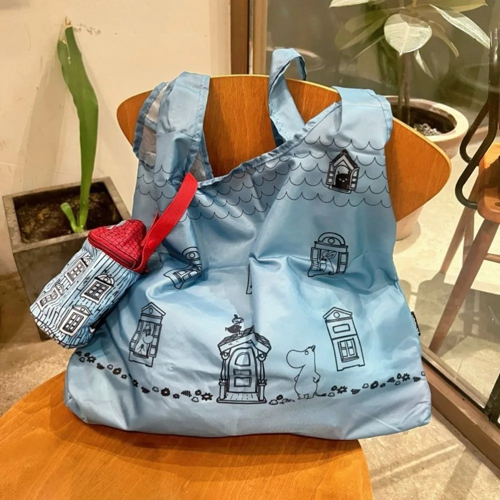 حقيبة تسوق قابلة للطي على شكل رسوم كرتونية لطيفة، حقيبة تخزين مكونة من قطعتين، قابلة لإعادة الاستخدام وخفيفة الوزن ومقاومة للماء للتسوق اليومي وهدايا السفر