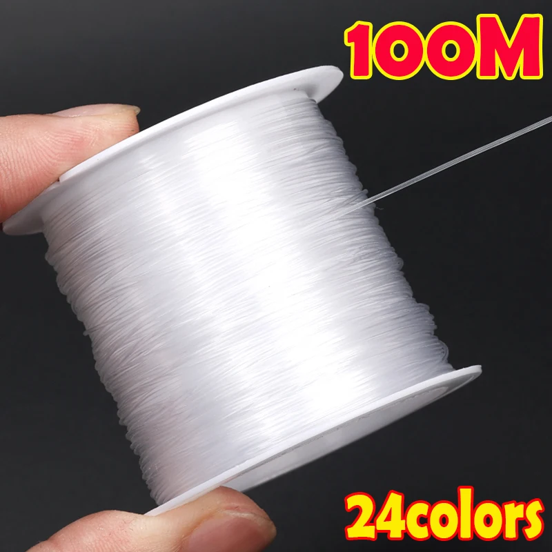 100M/Roll Strong Elastic Crystal Beading Cord 1mm for Bracelets Stretch Thread String Necklace DIY Jewelry Making Cords Line