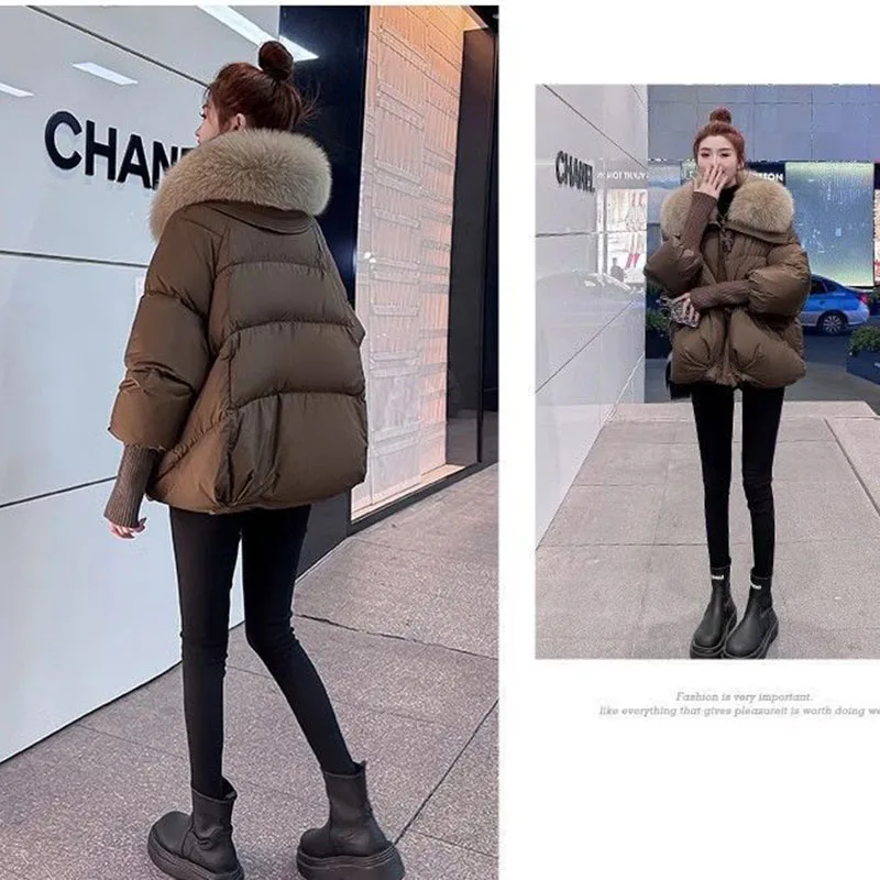 เสื้อแจ็คเก็ตผู้หญิงแบบสั้นบุใยฝ้ายกันหนาวสำหรับฤดูใบไม้ร่วงและฤดูหนาว ดีไซน์หลวม สไตล์ลำลอง สวมใส่สบาย ทันสมัย และให้ความอบอุ่น