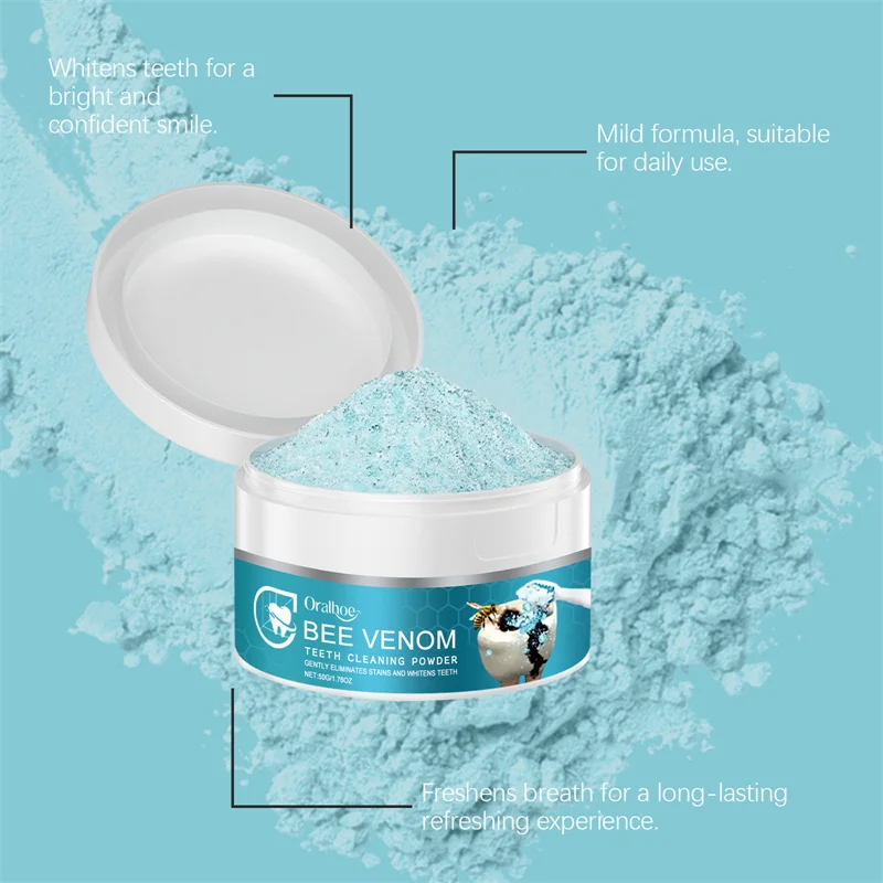 Bee Venom Tooth Cleaning Powder Gently Cleans Teeth From Stains And Protects Them For A Long Time