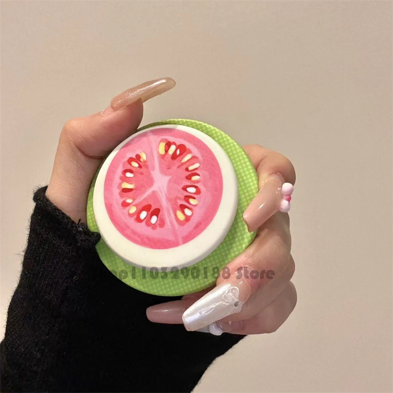 귀여운 한국 만화 과일 자석 홀더 그립톡 그립톡 폰 스탠드 홀더 아이폰 16 15 패드 맥세이프 스마트톡용