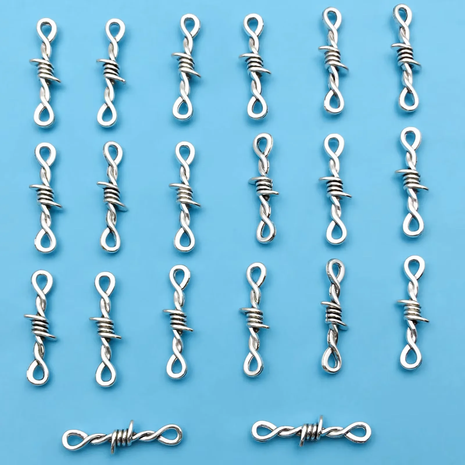 10/20pcs Antique Silvery Thorns Link Bramble Creative Charms Connector Gothic Style Pendants For Jewelry Making DIY Handmade