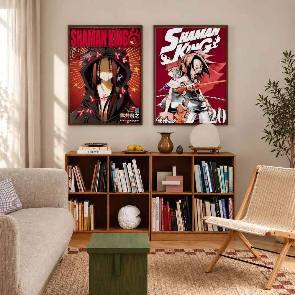 Classic Supernatural Adventure Anime Shaman King Poster Self‑Adhesive Waterproof Poster Sticker Wall Art Home Decor