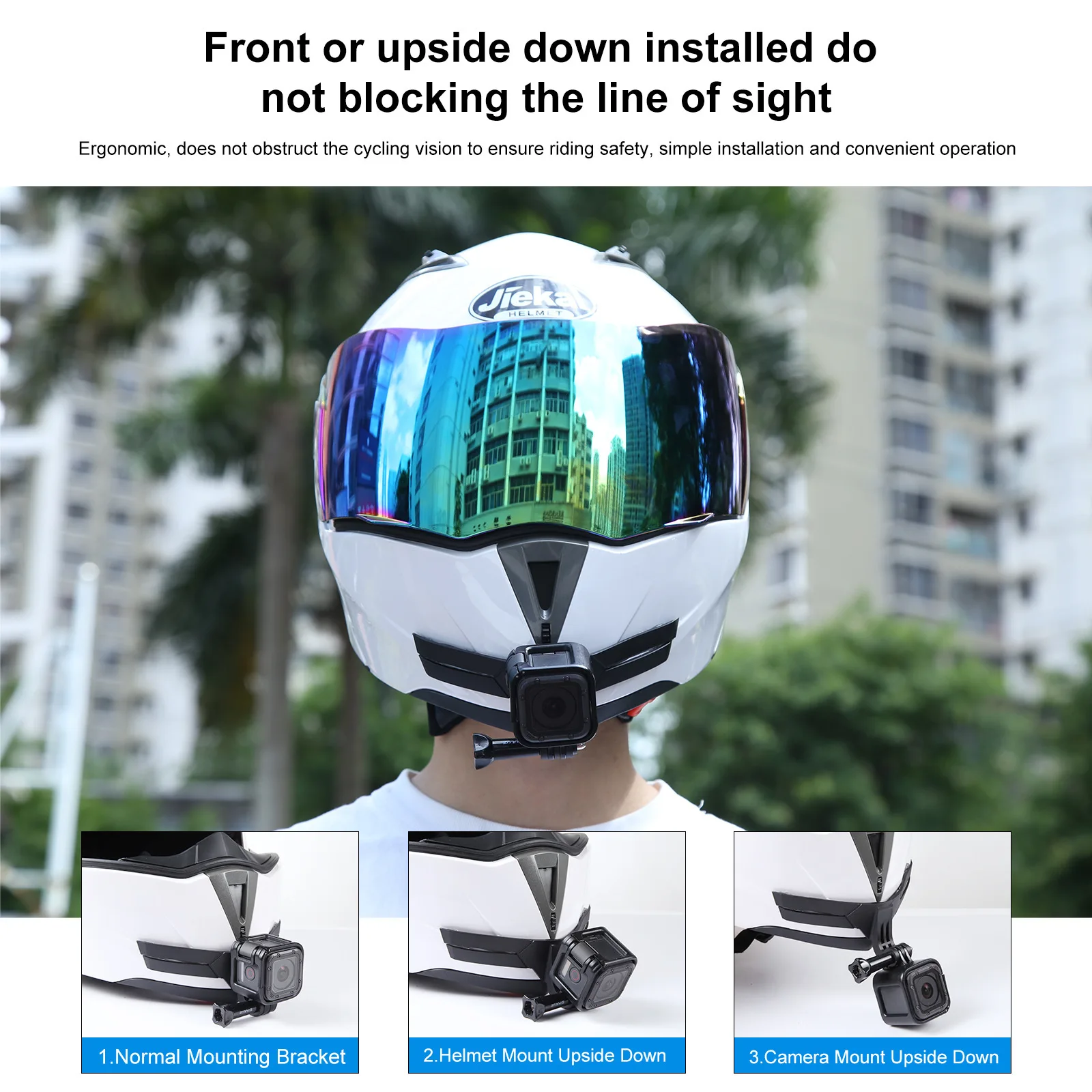 For Gopro 5 6 7 8 9 10 11 12 13  Adjustment Base Mount Riding Helmet Moto For Go Pro Hero xiaomi yi sjcam DJI OSMO Action Camera