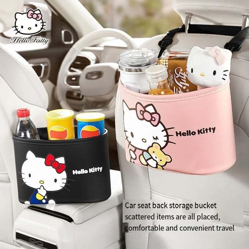 

Hellokitty автомобильный ящик для хранения на сиденье Sanrio, многофункциональный мультяшный ящик для хранения, передний и пассажирский ящик для хранения, мусорный контейнер для игрушек