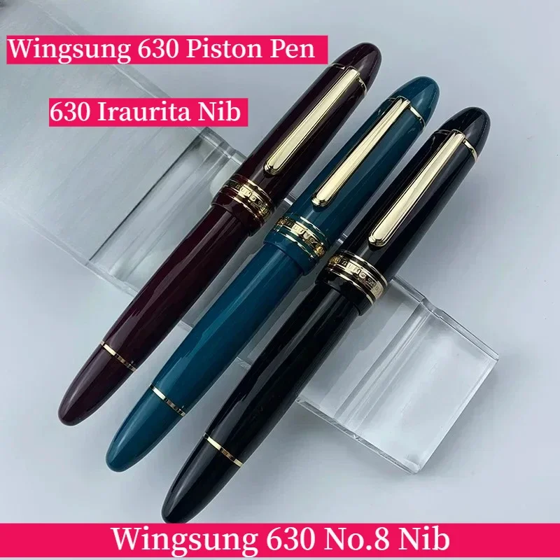 

Wing Sung 630 Brief Fountain Pen Iraurita Nib 0.5~0.7mm Nib Piston Resin Gold Clip Pen Stationery Business Gifts Writing
