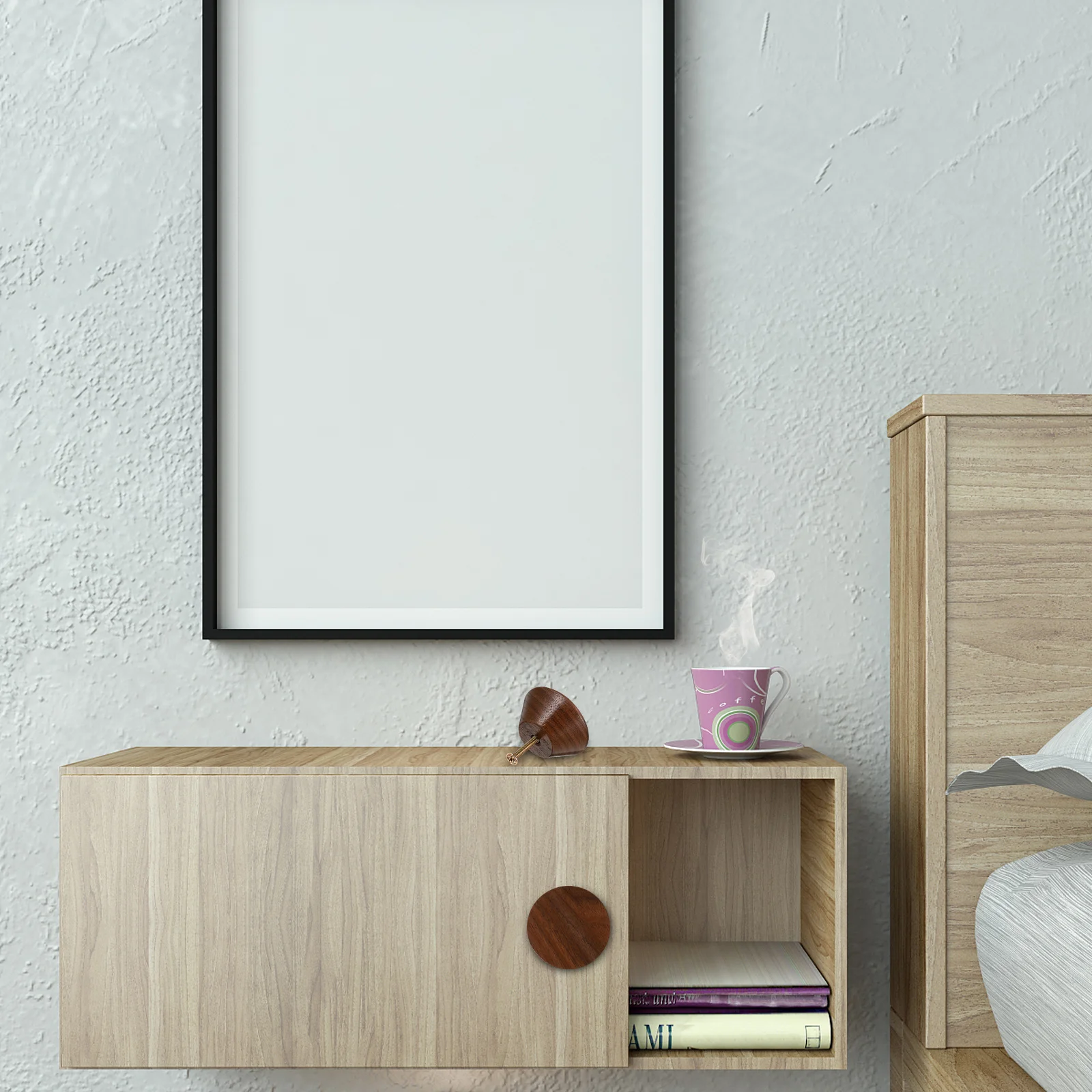 

4Pcs Solid Wood Cabinet Handles Easy Install Drawer Pulls Smooth Surface Durable Door Knobs Versatile Furniture Decorative