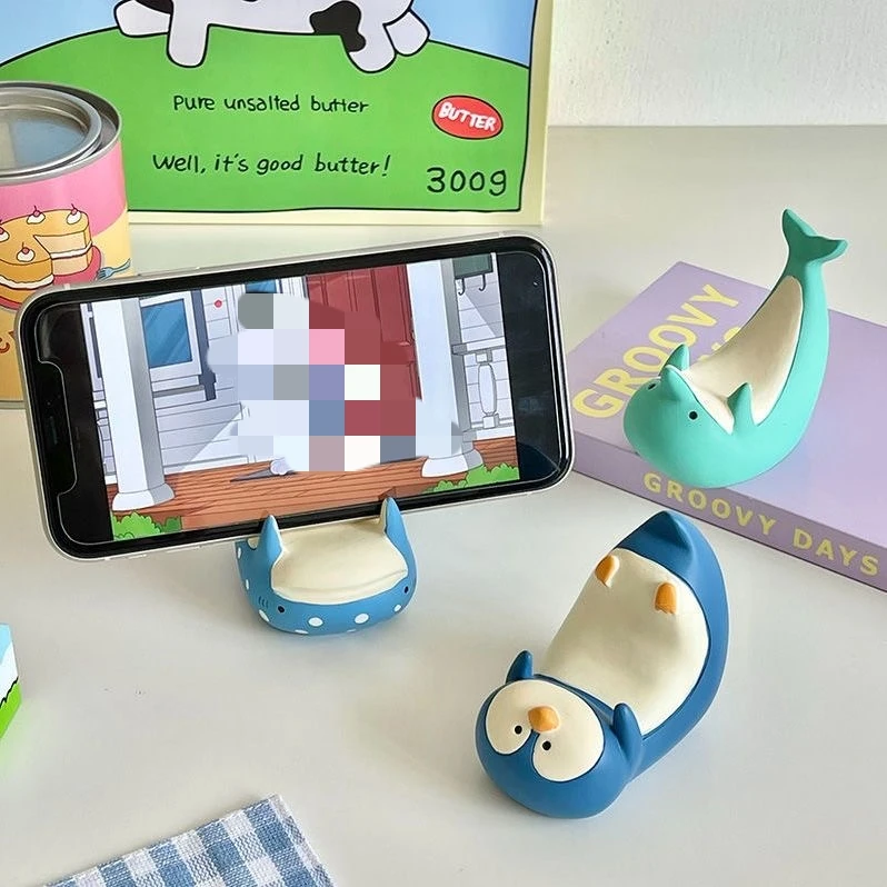 

Держатель для телефона в виде пингвина и дельфина для аквариума, товары в японском стиле, декор для рабочего стола в морском стиле, милый и креативный декор