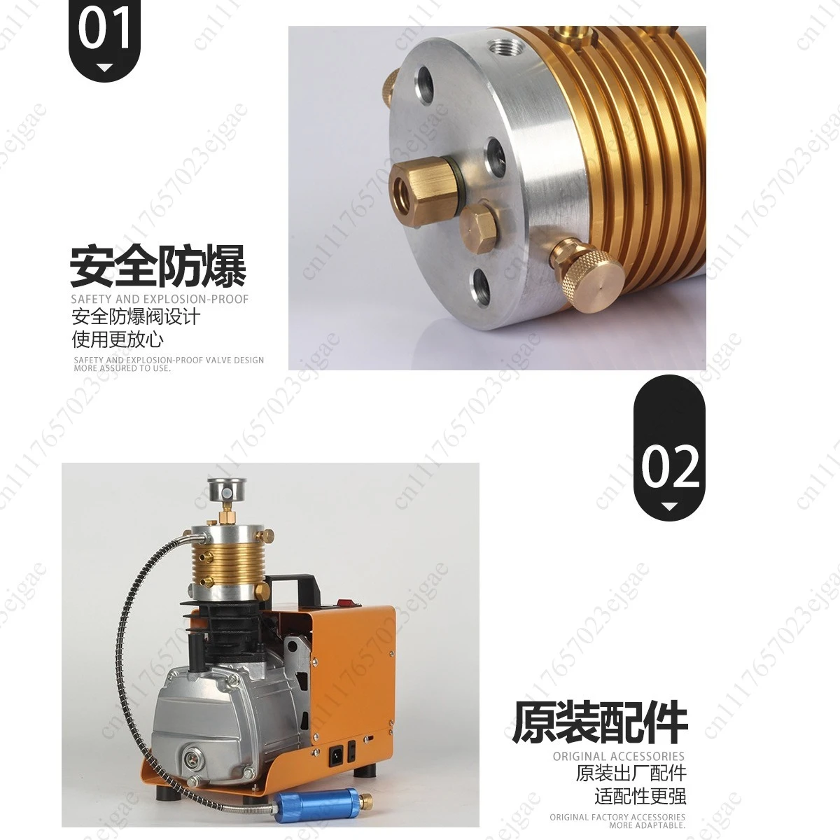 Single Cylinder Pump Head 30MPA 4500PSI High Pressure Air Compressor Cylinder Head Repair Parts Replacement Accessories