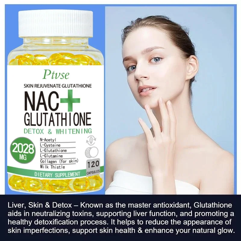 Glutathione Collagen Capsules for Skin Health, Immunity Support, Non-GMO, Dietary Supplement