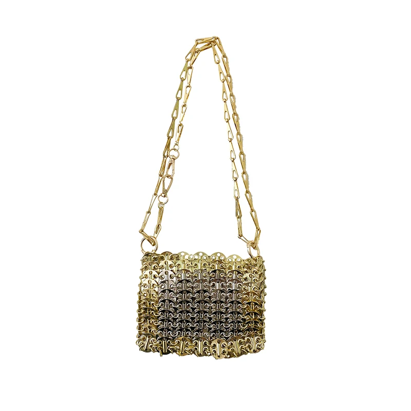 

European and American fashion, western-style personality, niche design, hand woven metal style, women's exquisite single shoulde