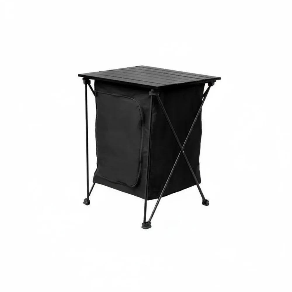 Portable Storage Cabinet Aluminum Folding Tabletop Enclosed Storage Organizer Lightweight Camping Table with Carry Bag