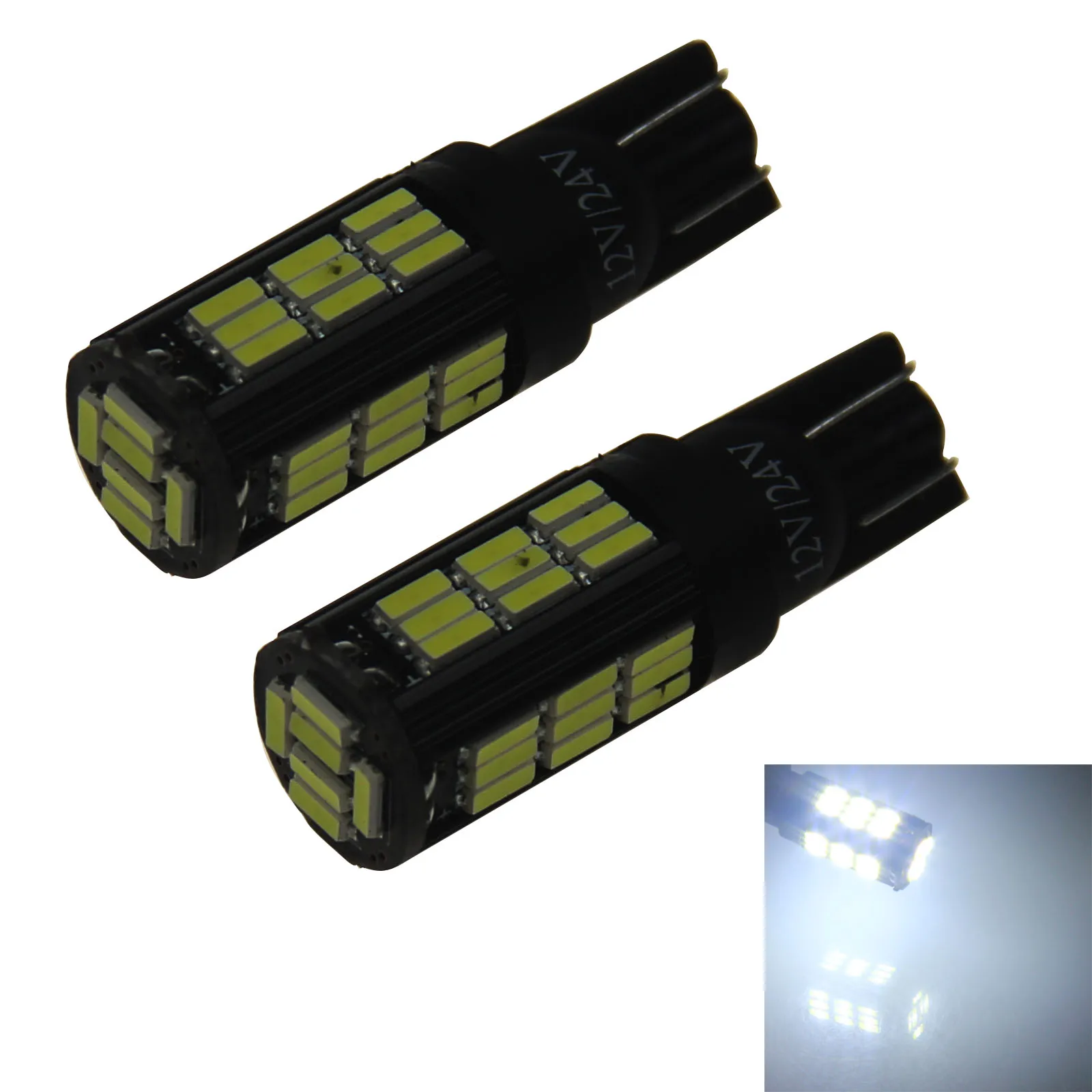 2x White Car T10 W5W Tail Bulb Clearance Lamp 42 Emitters 4014 SMD LED 194 259 2525 Z20870